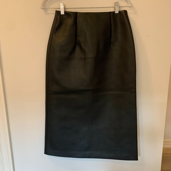 H&M NWT faux leather midi skirt size 2 - Picture 3 of 7